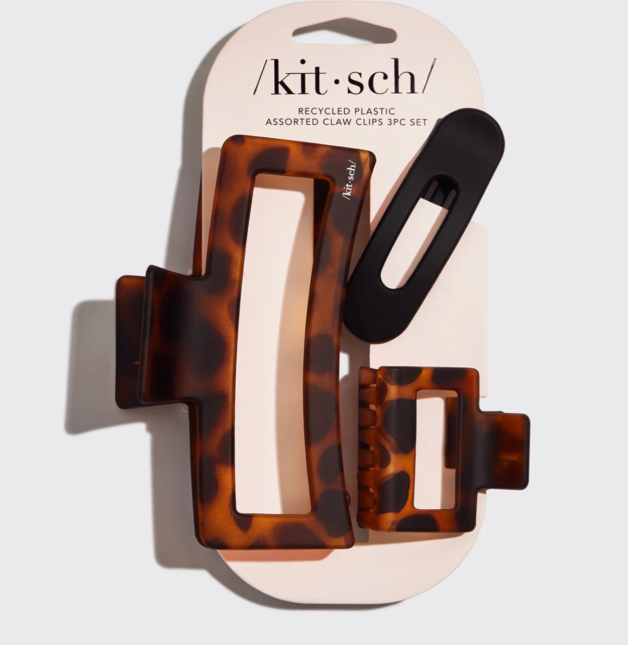 Recycled Plastic Assorted Claw Clip 3pc - Oversized Claw Clip