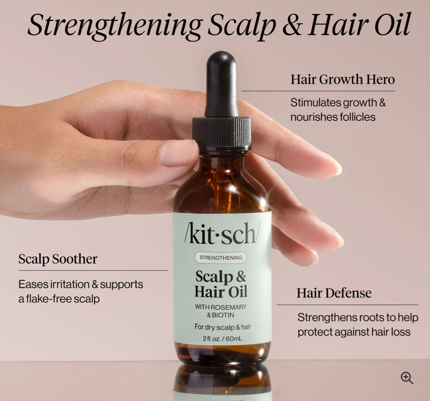 Kitsch Strengthening Rosemary & Biotin Scalp & Hair Oil - 2fl oz./60m