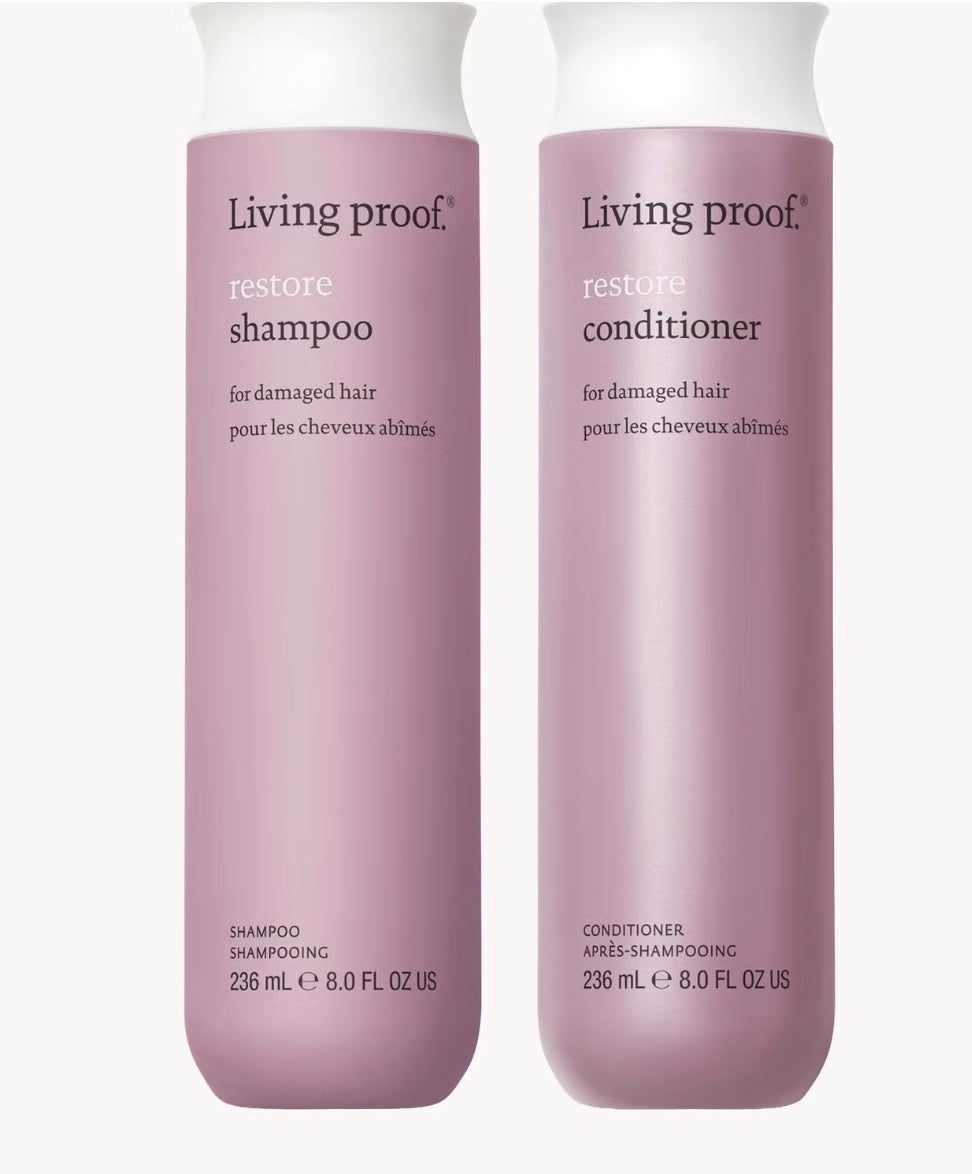 LIVING PROOF RESTORE SHAMPOO AND CONDTIONER BUNDLE FOR DAMAGE REPAIR, STRENGTHENING AND SHINE