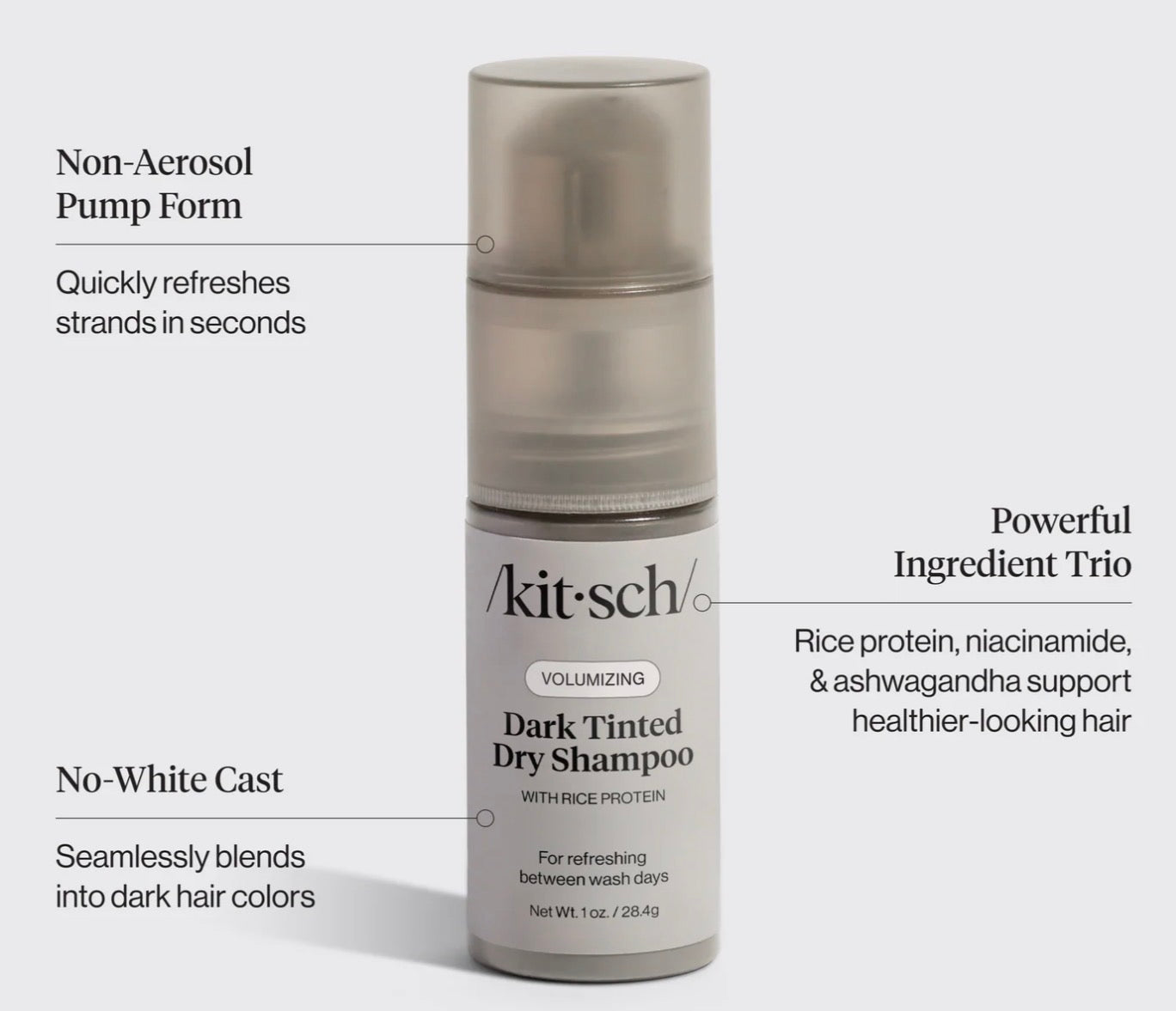 Volumizing Rice Protein Dry Shampoo - Dark Tinted 1 oz