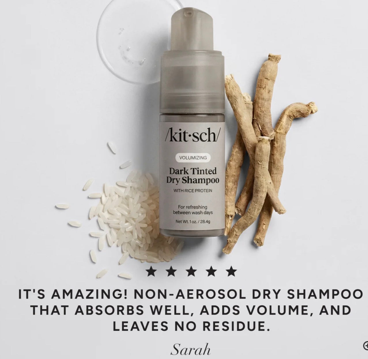 Volumizing Rice Protein Dry Shampoo - Dark Tinted 1 oz